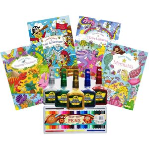 simpa 4PC Unisex Colouring Books & Felt Tip Pen Set Size: 4 Pack Multicolor 4 Pack simpa 4PC Unisex Colouring Books & Felt Tip Pen Set Size: 4 Pack Multicolor 4 Pack