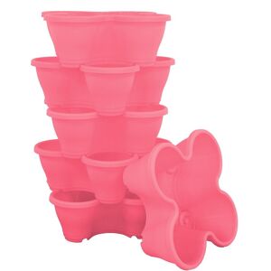 simpa 6PC Quad-Pot Stackable Modular Planters in Pink Pink simpa 6PC Quad-Pot Stackable Modular Planters in Pink Pink