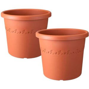 simpa Algarve Plastic Planters - Set of 2 Pots in Terracotta Size: Small Terracotta Small simpa Algarve Plastic Planters - Set of 2 Pots in Terracotta Size: Small Terracotta Small