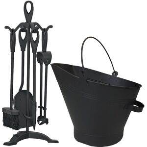simpa Waterloo Bucket & 5 Piece Companion Set in Black Black simpa Waterloo Bucket & 5 Piece Companion Set in Black Black