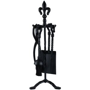 simpa 4PC Fleur De Lis Companion Set in Black Black simpa 4PC Fleur De Lis Companion Set in Black Black