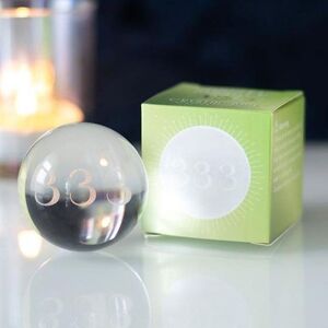 KDMD 333 Angel Number Crystal Ball in White White KDMD 333 Angel Number Crystal Ball in White White