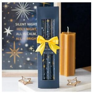 KDMD Set of 3 Starry Night Taper Candles in Teal Teal KDMD Set of 3 Starry Night Taper Candles in Teal Teal