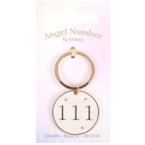 KDMD Women's 111 Angel Number Keyring in Beige Beige One Size KDMD Women's 111 Angel Number Keyring in Beige Beige One Size