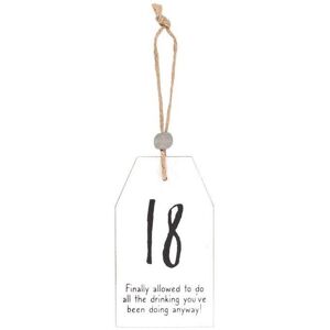 KDMD 18 Milestone Birthday Hanging Sentiment Sign in White White KDMD 18 Milestone Birthday Hanging Sentiment Sign in White White