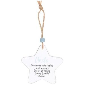KDMD Uncle Hanging Star Sentiment Sign in White White KDMD Uncle Hanging Star Sentiment Sign in White White