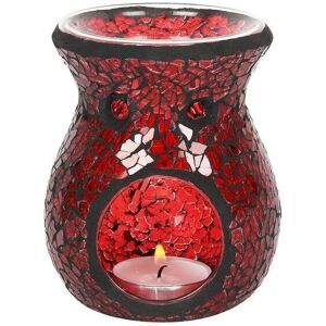KDMD Small Red Crackle Glass Oil Burner Red KDMD Small Red Crackle Glass Oil Burner Red
