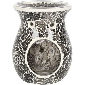 KDMD Large Gunmetal Grey Crackle Oil Burner Grey KDMD Large Gunmetal Grey Crackle Oil Burner Grey