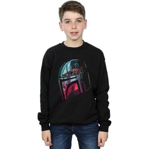 Star Wars Boy's The Mandalorian Mandalore Helmet Reflection Sweatshirt in Black Size: 7-8 Years Black 7-8 Years Star Wars Boy's The Mandalorian Mandalore Helmet Reflection Sweatshirt in Black Size: 7-8 Years Black 7-8 Years