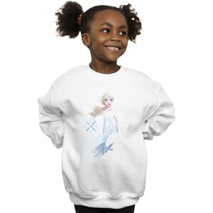 Disney Girl's Frozen 2 Elsa Nokk Silhouette Sweatshirt in White Size: 9 Years White 9 Years Disney Girl's Frozen 2 Elsa Nokk Silhouette Sweatshirt in White Size: 9 Years White 9 Years