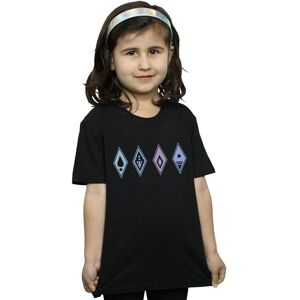 Disney Girl's Frozen 2 Elements Symbols Cotton T-Shirt in Black Size: 5-6 Years Black 5-6 Years Disney Girl's Frozen 2 Elements Symbols Cotton T-Shirt in Black Size: 5-6 Years Black 5-6 Years