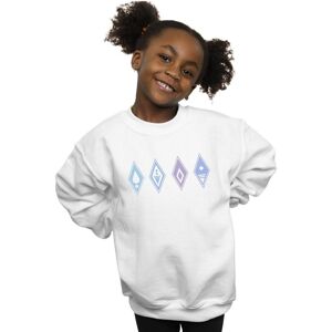 Disney Girl's Frozen 2 Elements Symbols Sweatshirt in White Size: 5-6 Years White 5-6 Years Disney Girl's Frozen 2 Elements Symbols Sweatshirt in White Size: 5-6 Years White 5-6 Years