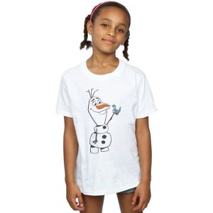 Disney Girl's Frozen 2 Olaf & Salamander Cotton T-Shirt in White Size: 9 Years White 9 Years Disney Girl's Frozen 2 Olaf & Salamander Cotton T-Shirt in White Size: 9 Years White 9 Years