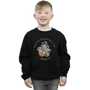 Disney Boy's Star Wars The Rise Of Skywalker Rolling Behind Enemy Lines Sweatshirt in Black Size: 9 Years Black 9 Years Disney Boy's Star Wars The Rise Of Skywalker Rolling Behind Enemy Lines Sweatshirt in Black Size: 9 Years Black 9 Years