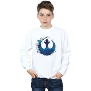 Disney Boy's Star Wars The Rise Of Skywalker Resistance Symbol Wave Sweatshirt in White Size: 7-8 Years White 7-8 Years Disney Boy's Star Wars The Rise Of Skywalker Resistance Symbol Wave Sweatshirt in White Size: 7-8 Years White 7-8 Years