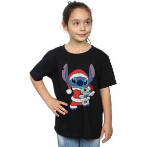 Disney Girl's Lilo & Stitch Stitch Christmas Cotton T-Shirt in Black Size: 7-8 Years Black 7-8 Years Disney Girl's Lilo & Stitch Stitch Christmas Cotton T-Shirt in Black Size: 7-8 Years Black 7-8 Years