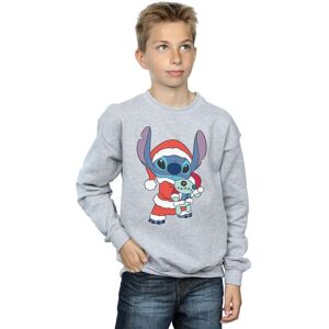 Disney Boy's Lilo & Stitch Stitch Christmas Sweatshirt in Grey Size: 7-8 Years Grey 7-8 Years Disney Boy's Lilo & Stitch Stitch Christmas Sweatshirt in Grey Size: 7-8 Years Grey 7-8 Years