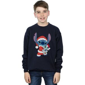 Disney Boy's Lilo & Stitch Stitch Christmas Sweatshirt in Navy Size: 5-6 Years Navy 5-6 Years Disney Boy's Lilo & Stitch Stitch Christmas Sweatshirt in Navy Size: 5-6 Years Navy 5-6 Years