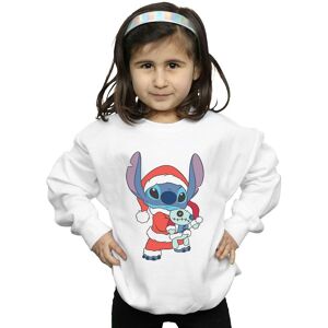 Disney Girl's Lilo & Stitch Stitch Christmas Sweatshirt in White Size: 9 Years White 9 Years Disney Girl's Lilo & Stitch Stitch Christmas Sweatshirt in White Size: 9 Years White 9 Years