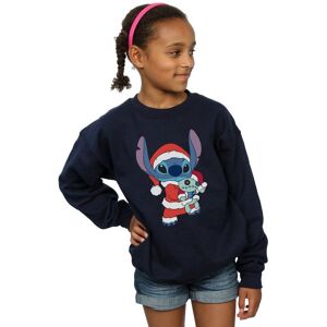 Disney Girl's Lilo & Stitch Stitch Christmas Sweatshirt in Navy Size: 7-8 Years Navy 7-8 Years Disney Girl's Lilo & Stitch Stitch Christmas Sweatshirt in Navy Size: 7-8 Years Navy 7-8 Years