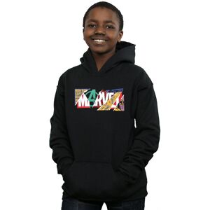 Marvel Boy's Collage Logo Hoodie in Black Size: 7-8 Years Black 7-8 Years Marvel Boy's Collage Logo Hoodie in Black Size: 7-8 Years Black 7-8 Years