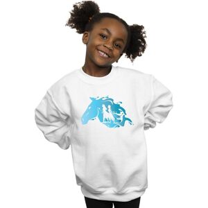 Disney Girl's Frozen 2 Nokk Silhouette Sweatshirt in White Size: 9 Years White 9 Years Disney Girl's Frozen 2 Nokk Silhouette Sweatshirt in White Size: 9 Years White 9 Years