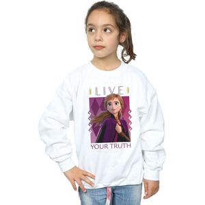 Disney Girl's Frozen 2 Anna Live Your Truth Sweatshirt in White Size: 9 Years White 9 Years Disney Girl's Frozen 2 Anna Live Your Truth Sweatshirt in White Size: 9 Years White 9 Years