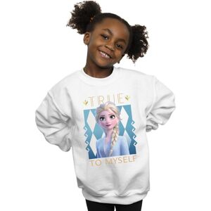 Disney Girl's Frozen 2 Elsa True To Myself Sweatshirt in White Size: 5-6 Years White 5-6 Years Disney Girl's Frozen 2 Elsa True To Myself Sweatshirt in White Size: 5-6 Years White 5-6 Years