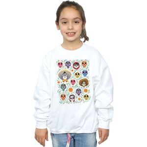 Disney Girl's Coco Heads Pattern Sweatshirt in White Size: 5-6 Years White 5-6 Years Disney Girl's Coco Heads Pattern Sweatshirt in White Size: 5-6 Years White 5-6 Years