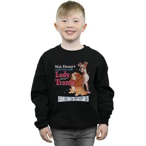 Disney Boy's Lady & The Tramp Distressed Classic Poster Sweatshirt in Black Size: 5-6 Years Black 5-6 Years Disney Boy's Lady & The Tramp Distressed Classic Poster Sweatshirt in Black Size: 5-6 Years Black 5-6 Years