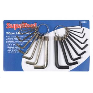 SupaTool Combination Hex Key Set (Pack of 20) in Silver Silver SupaTool Combination Hex Key Set (Pack of 20) in Silver Silver
