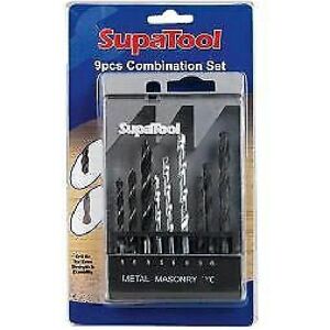 SupaTool Combination 9 Piece Drill Bit Set in Silver Silver SupaTool Combination 9 Piece Drill Bit Set in Silver Silver