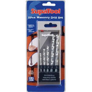 SupaTool Masonry Drill Bits Set (5 Piece) in Silver Silver SupaTool Masonry Drill Bits Set (5 Piece) in Silver Silver