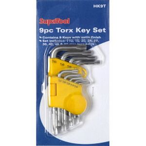 SupaTool Torx Key Set (9 Piece) in Yellow Yellow SupaTool Torx Key Set (9 Piece) in Yellow Yellow