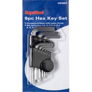 SupaTool Hex Key Set (9 Piece) in Black Black SupaTool Hex Key Set (9 Piece) in Black Black