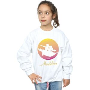 Disney Girl's Aladdin Flying Sunset Sweatshirt in White Size: 5-6 Years White 5-6 Years Disney Girl's Aladdin Flying Sunset Sweatshirt in White Size: 5-6 Years White 5-6 Years