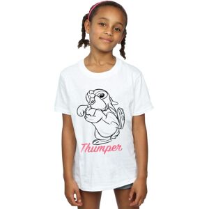 Disney Girl's Bambi Thumper Line Drawing Cotton T-Shirt in White Size: 9 Years White 9 Years Disney Girl's Bambi Thumper Line Drawing Cotton T-Shirt in White Size: 9 Years White 9 Years