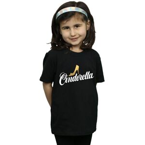 Disney Girl's Cinderella Shoe Logo Cotton T-Shirt in Black Size: 5-6 Years Black 5-6 Years Disney Girl's Cinderella Shoe Logo Cotton T-Shirt in Black Size: 5-6 Years Black 5-6 Years