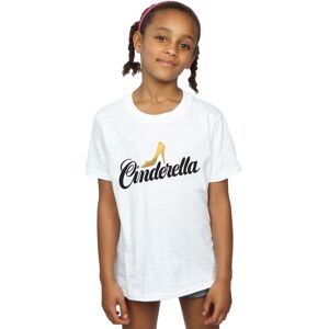 Disney Girl's Cinderella Shoe Logo Cotton T-Shirt in White Size: 5-6 Years White 5-6 Years Disney Girl's Cinderella Shoe Logo Cotton T-Shirt in White Size: 5-6 Years White 5-6 Years