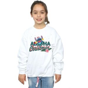 Disney Girl's Lilo & Stitch Aloha Christmas Sweatshirt in White Size: 9 Years White 9 Years Disney Girl's Lilo & Stitch Aloha Christmas Sweatshirt in White Size: 9 Years White 9 Years