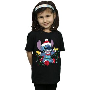 Disney Girl's Lilo & Stitch Christmas Lights Cotton T-Shirt in Black Size: 7-8 Years Black 7-8 Years Disney Girl's Lilo & Stitch Christmas Lights Cotton T-Shirt in Black Size: 7-8 Years Black 7-8 Years