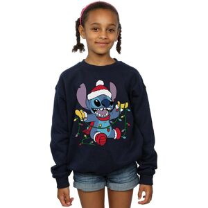 Disney Girl's Lilo & Stitch Christmas Lights Sweatshirt in Navy Size: 5-6 Years Navy 5-6 Years Disney Girl's Lilo & Stitch Christmas Lights Sweatshirt in Navy Size: 5-6 Years Navy 5-6 Years