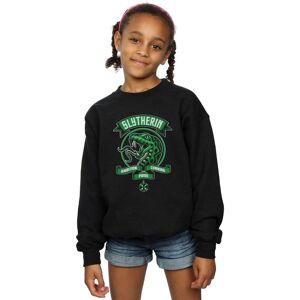 Harry Potter Girl's Slytherin Toon Crest Sweatshirt in Black Size: 9 Years Black 9 Years Harry Potter Girl's Slytherin Toon Crest Sweatshirt in Black Size: 9 Years Black 9 Years