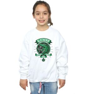Harry Potter Girl's Slytherin Toon Crest Sweatshirt in White Size: 9 Years White 9 Years Harry Potter Girl's Slytherin Toon Crest Sweatshirt in White Size: 9 Years White 9 Years