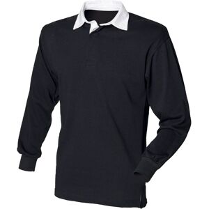 Front Row Black/White Rugby Polo Shirt XS - Rugby Polo Shirt Front Row Black/White Rugby Polo Shirt XS - Rugby Polo Shirt