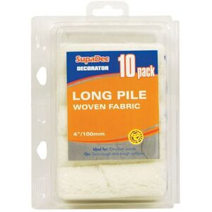 SupaDec Long Pile Paint Roller Sleeve (Pack of 10) in White White SupaDec Long Pile Paint Roller Sleeve (Pack of 10) in White White