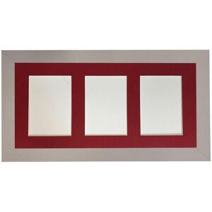 Frames & Mirrors 4U Metro Light Grey Frame with Red Mount for 3 Image Sizes 7 x 5 Inch Light Grey Frames & Mirrors 4U Metro Light Grey Frame with Red Mount for 3 Image Sizes 7 x 5 Inch Light Grey