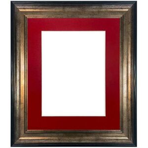 Frames & Mirrors 4U Scandi Black & Gold Frame with Red Mount for Image Size 9 x 7 Inch Black Frames & Mirrors 4U Scandi Black & Gold Frame with Red Mount for Image Size 9 x 7 Inch Black