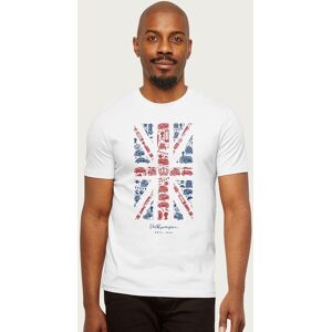 Volkswagen Men's Union Jack Colour Pattern England Euro Football T-Shirt in White Size: Small White S Volkswagen Men's Union Jack Colour Pattern England Euro Football T-Shirt in White Size: Small White S