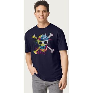 One Piece Men's Straw Hat Pirates Colour Logo Monkey D Luffy T-Shirt in Navy Size: Medium Navy M One Piece Men's Straw Hat Pirates Colour Logo Monkey D Luffy T-Shirt in Navy Size: Medium Navy M